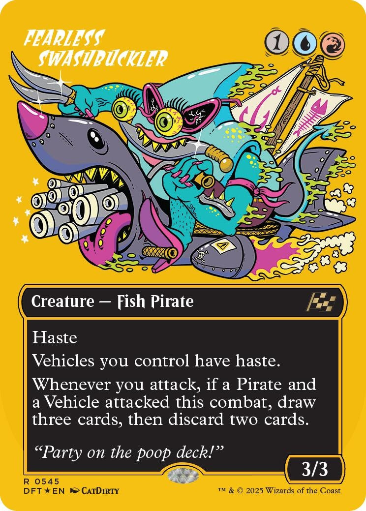 Fearless Swashbuckler (Borderless) (First-Place Foil) (545) (Aetherdrift)