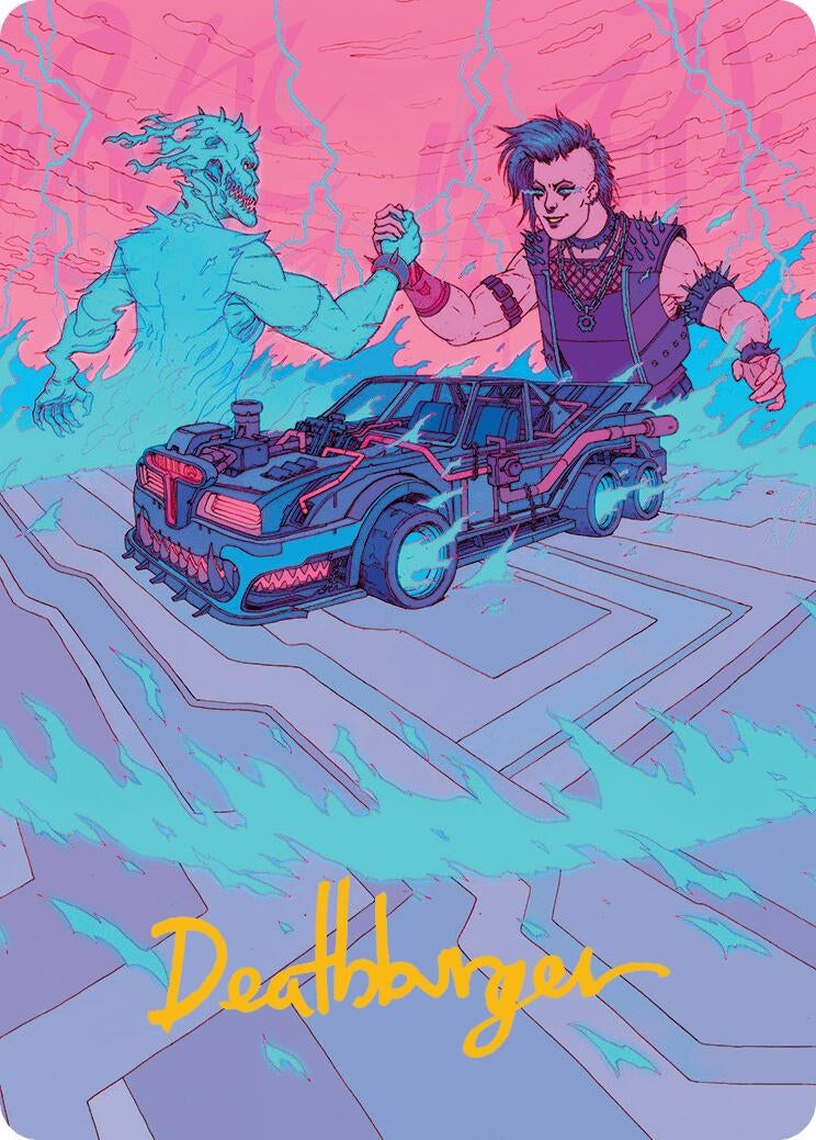 Demonic Junker Art Card (Gold-Stamped Signature) (40) (Art Series: Aetherdrift)