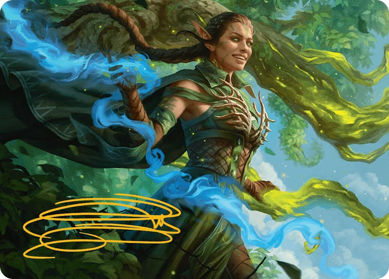 Nissa, Worldsoul Speaker Art Card (Gold-Stamped Signature) (31) (Art Series: Aetherdrift)