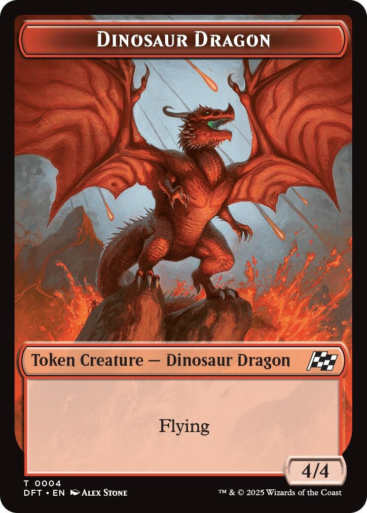 Dinosaur Dragon // Treasure Double-Sided Token (4 // 11) (Aetherdrift)