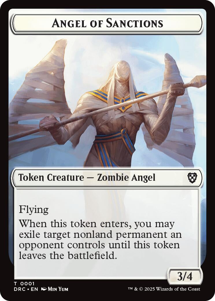 Angel of Sanctions // Vizier of Many Faces Double-Sided Token (1 // 2) (Commander: Aetherdrift)