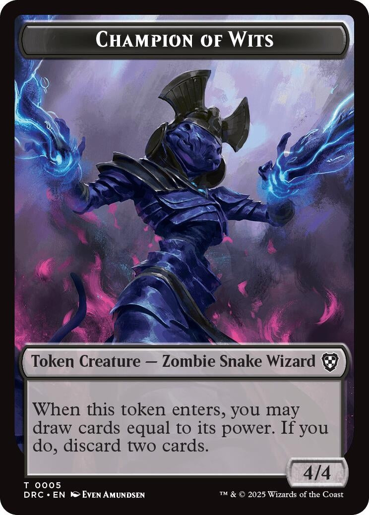 Champion of Wits // Zombie (0003) Double-Sided Token (5 // 3) (Commander: Aetherdrift)