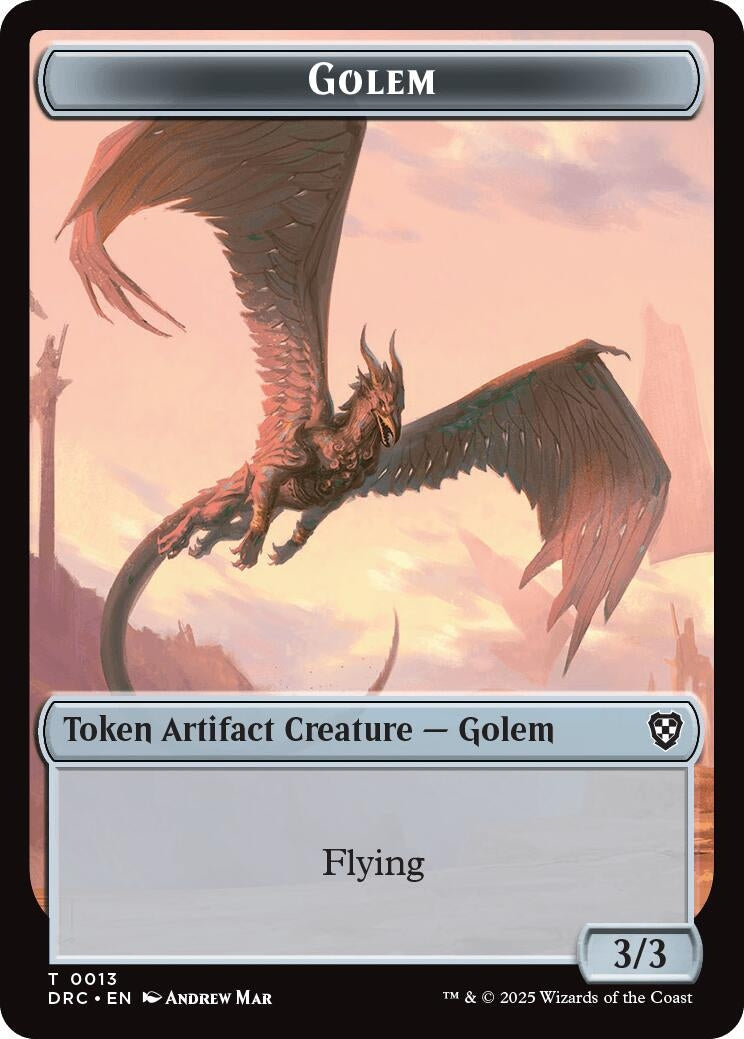 Golem (0013) // Nalaar Aetherjet Double-Sided Token (13 // 16) (Commander: Aetherdrift)