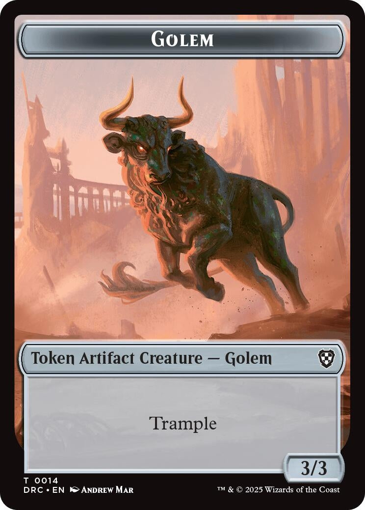 Golem (0014) // Thopter (0010) Double-Sided Token (14 // 10) (Commander: Aetherdrift)