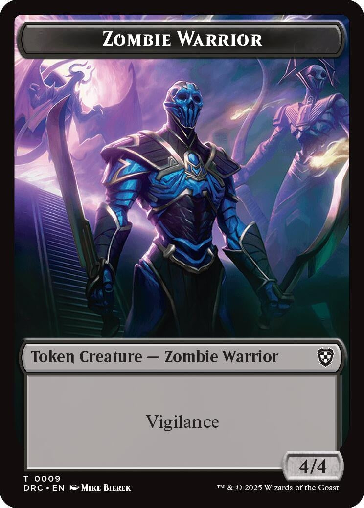 Zombie Warrior // Zombie (0003) Double-Sided Token (9 // 3)