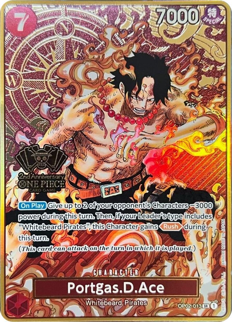 Image for Portgas.D.Ace (One Piece Japanese Version 2nd Anniversary Set) (OP02-013) (One Piece Promotion Cards) - One Piece Card Game