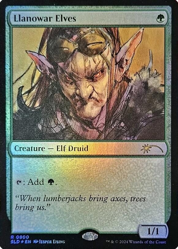 Llanowar Elves (0800) (Rainbow Foil) (800) (Secret Lair Drop Series)