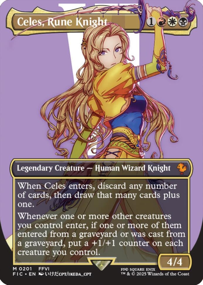 Celes, Rune Knight (Borderless) (201) (Commander: FINAL FANTASY)