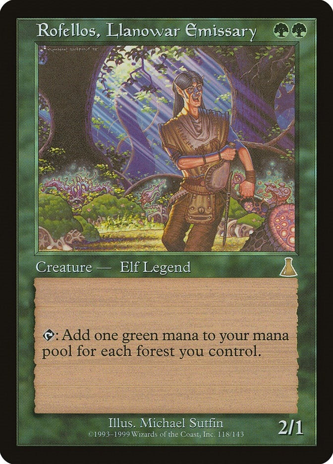 Rofellos, Llanowar Emissary (118) (Urza's Destiny)