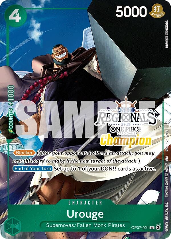 Image for Urouge (Regional Champion Card Set 2025 Vol.1) (OP07-021) (One Piece Promotion Cards) - One Piece Card Game
