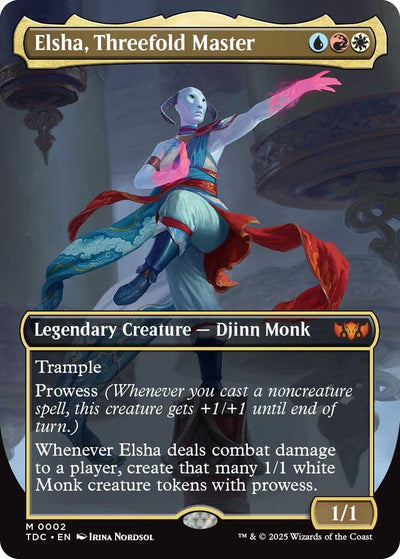 Elsha, Threefold Master (Borderless) (2) (Commander: Tarkir: Dragonstorm) (TDC)