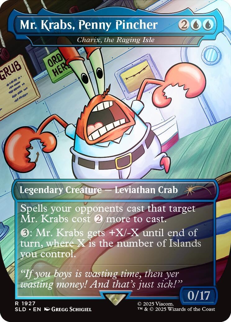 Mr. Krabs, Penny Pincher - Charix, the Raging Isle (Rainbow Foil) (1927) (Secret Lair Drop Series)