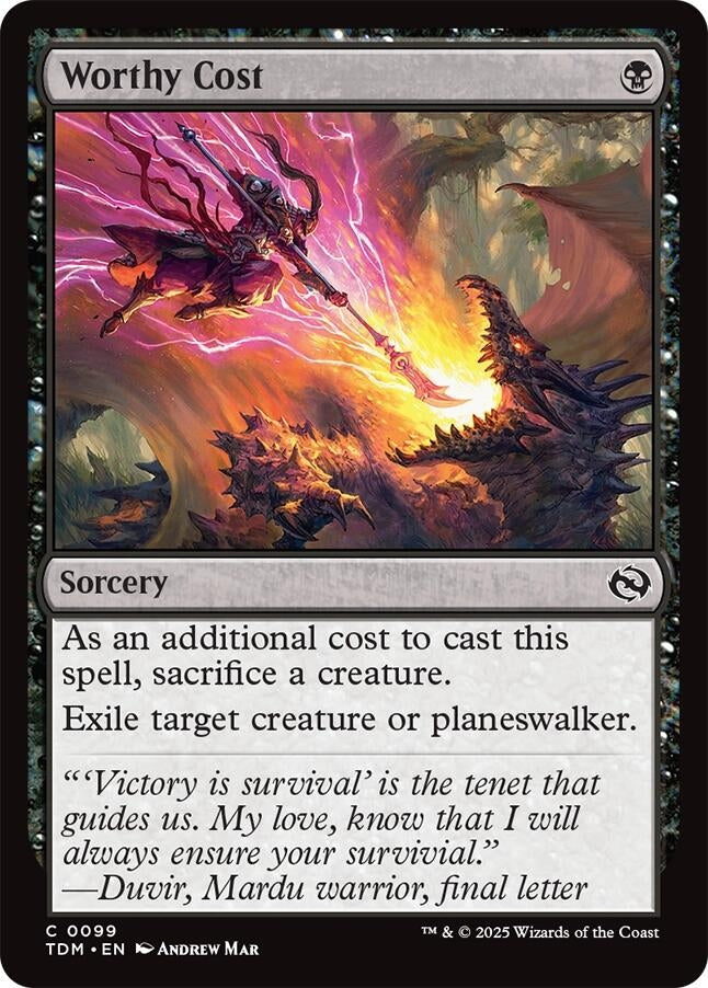 Worthy Cost (99) (Tarkir: Dragonstorm) (TDM)
