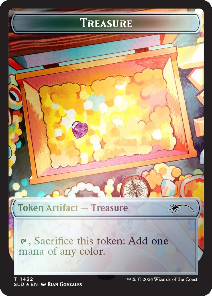 Image for Treasure Token (1432) (Rainbow Foil) (1432) - Magic: The Gathering
