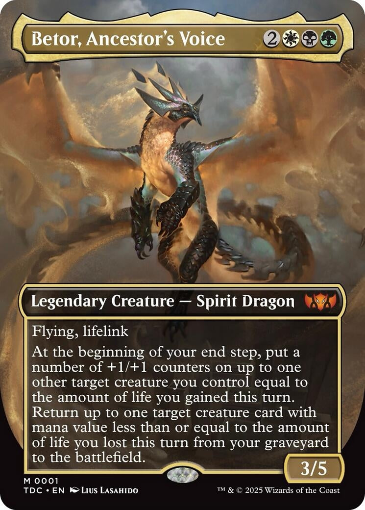 Betor, Ancestor's Voice (Borderless) (1) (Commander: Tarkir: Dragonstorm) (TDC)