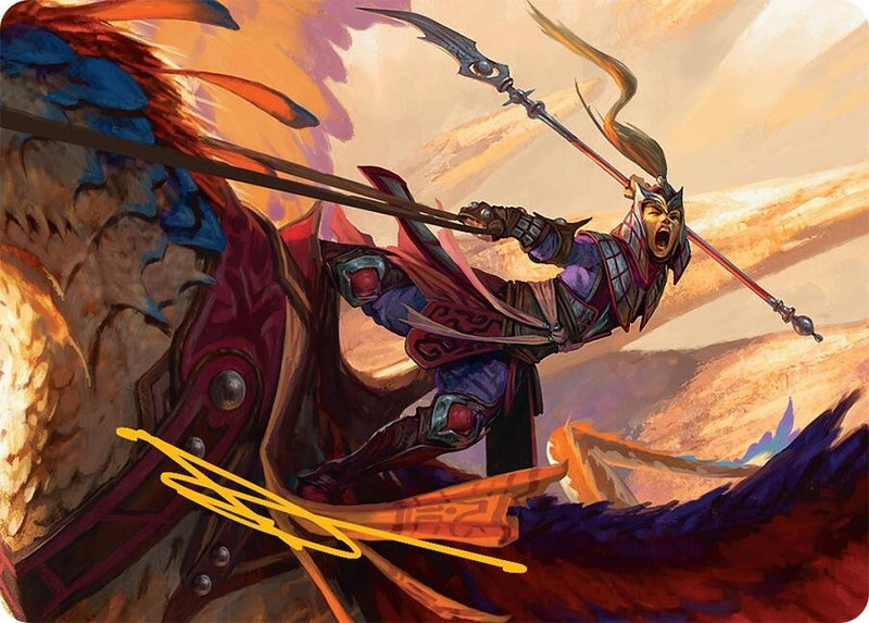 Dragonback Lancer Art Card (3/54) (Gold-Stamped Signature) (3) (Art Series: Tarkir: Dragonstorm)