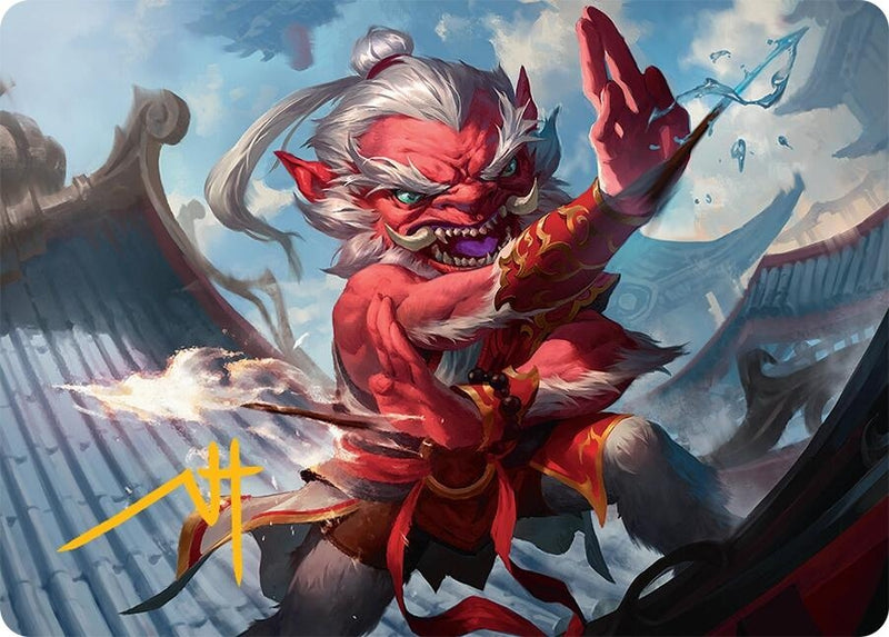 Devoted Duelist Art Card (15/54) (Gold-Stamped Signature) (15) (Art Series: Tarkir: Dragonstorm)