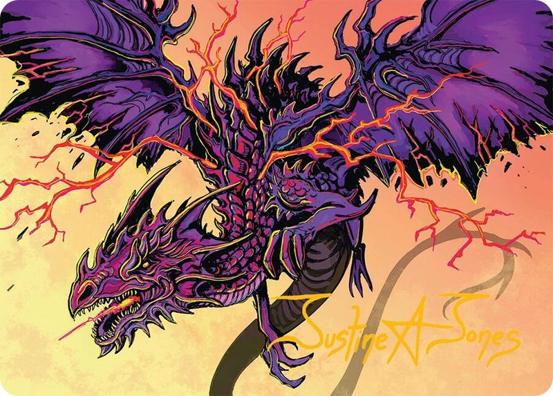 Stormshriek Feral Art Card (35/54) (Gold-Stamped Signature) (35) (Art Series: Tarkir: Dragonstorm)