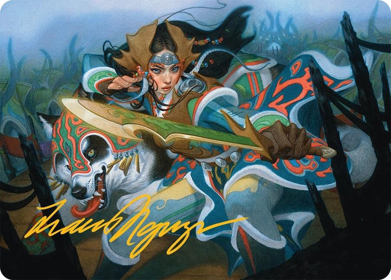 Eshki Dragonclaw Art Card (23/54) (Gold-Stamped Signature) (23) (Art Series: Tarkir: Dragonstorm)
