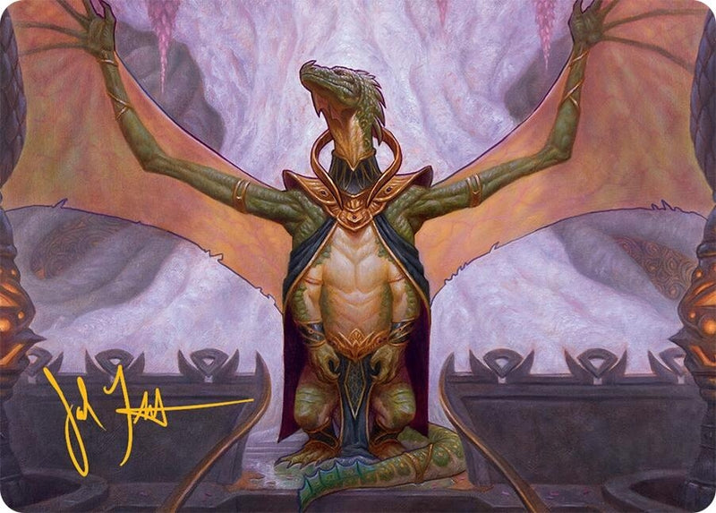 Kheru Goldkeeper Art Card (36/54) (Gold-Stamped Signature) (36) (Art Series: Tarkir: Dragonstorm)