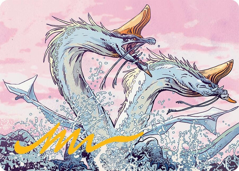 Twinmaw Stormbrood Art Card (39/54) (Gold-Stamped Signature) (39) (Art Series: Tarkir: Dragonstorm)