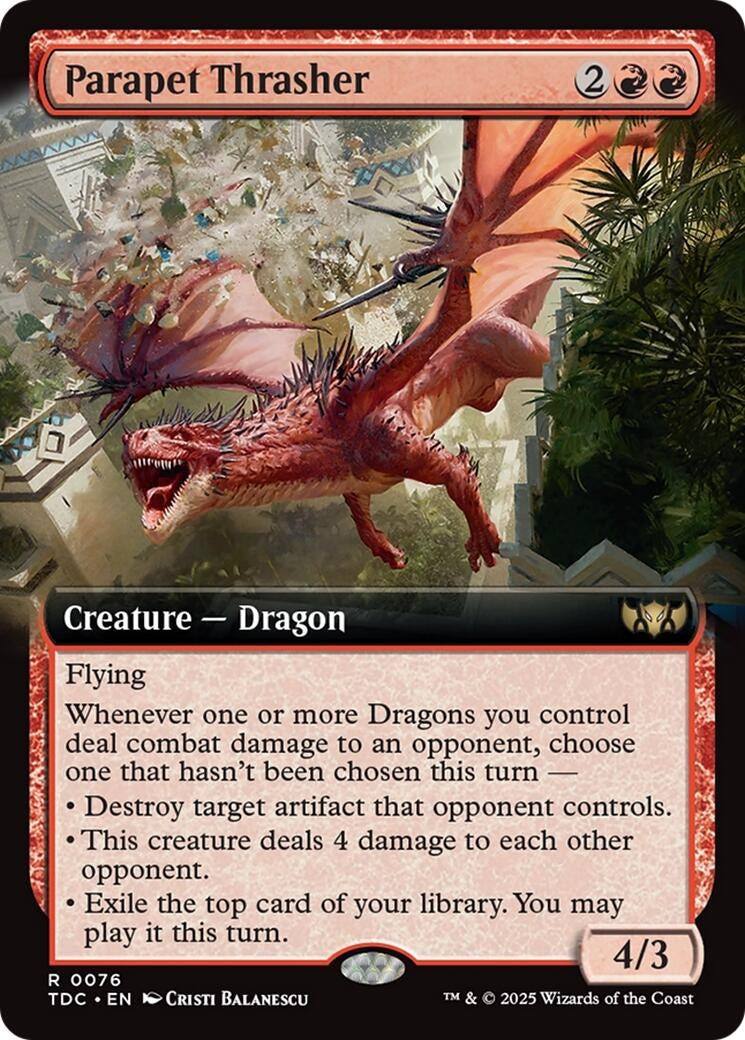 Parapet Thrasher (Extended Art) (76) (Commander: Tarkir: Dragonstorm) (TDC)