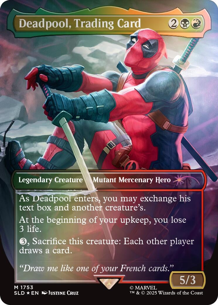 Deadpool, Trading Card (Rainbow Foil) (1753) (Secret Lair Drop Series)