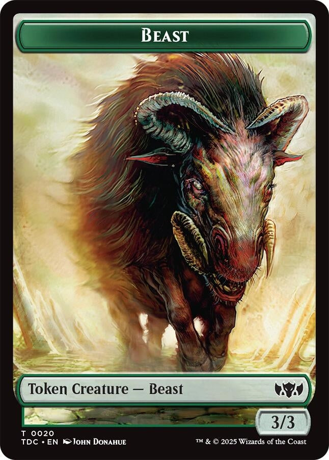 Beast // Treasure Double-Sided Token (20 // 16) (Commander: Tarkir: Dragonstorm)