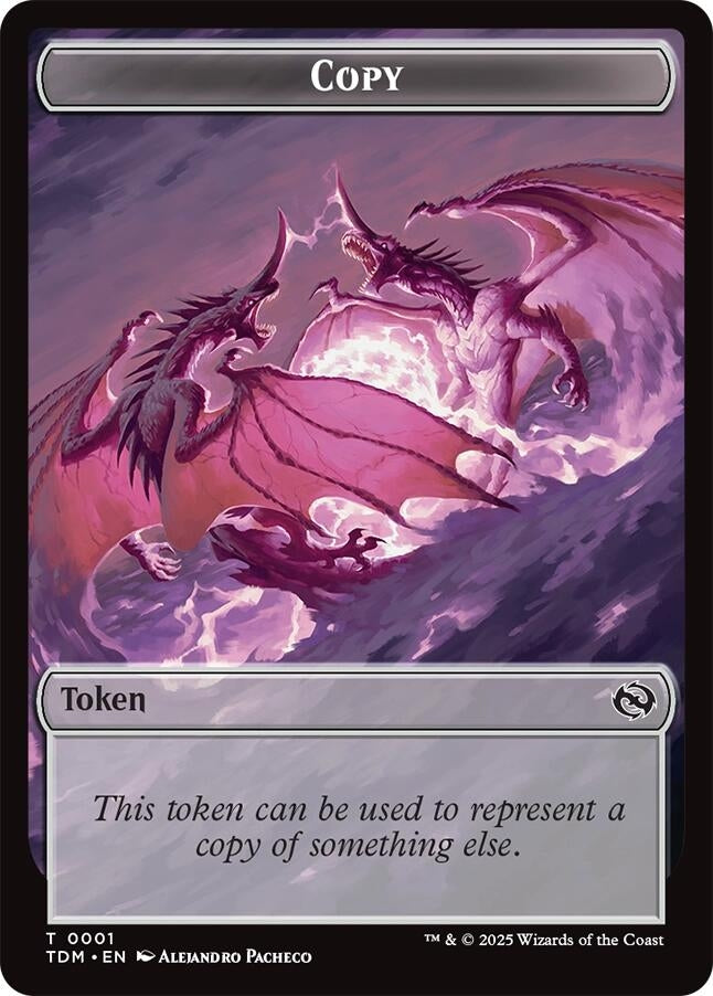 Copy // Dragon (0014) Double-Sided Token (1 // 14) (Commander: Tarkir: Dragonstorm)