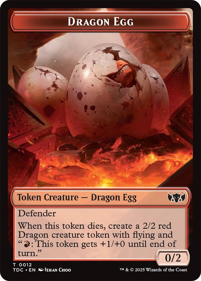 Dragon Egg // Dragon (0013) Double-Sided Token (12 // 13) (Commander: Tarkir: Dragonstorm)