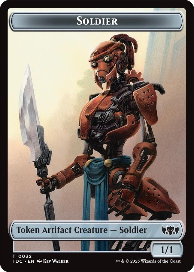 Soldier (0032) // Copy Double-Sided Token (32 // 1) (Commander: Tarkir: Dragonstorm)