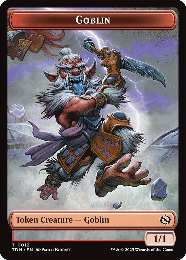 Goblin // Warrior Double-Sided Token (12 // 13) (Tarkir: Dragonstorm)
