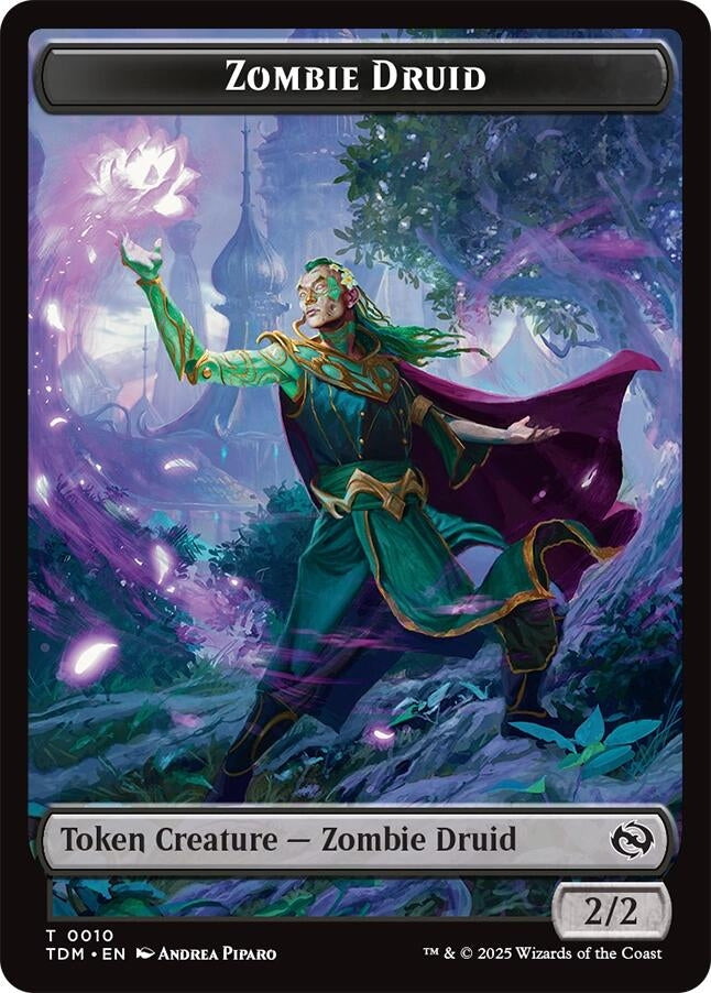 Zombie Druid // Treasure Double-Sided Token (10 // 16) (Tarkir: Dragonstorm)