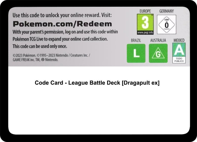 Code Card - League Battle Deck [Dragapult ex] (Miscellaneous Cards & Products)