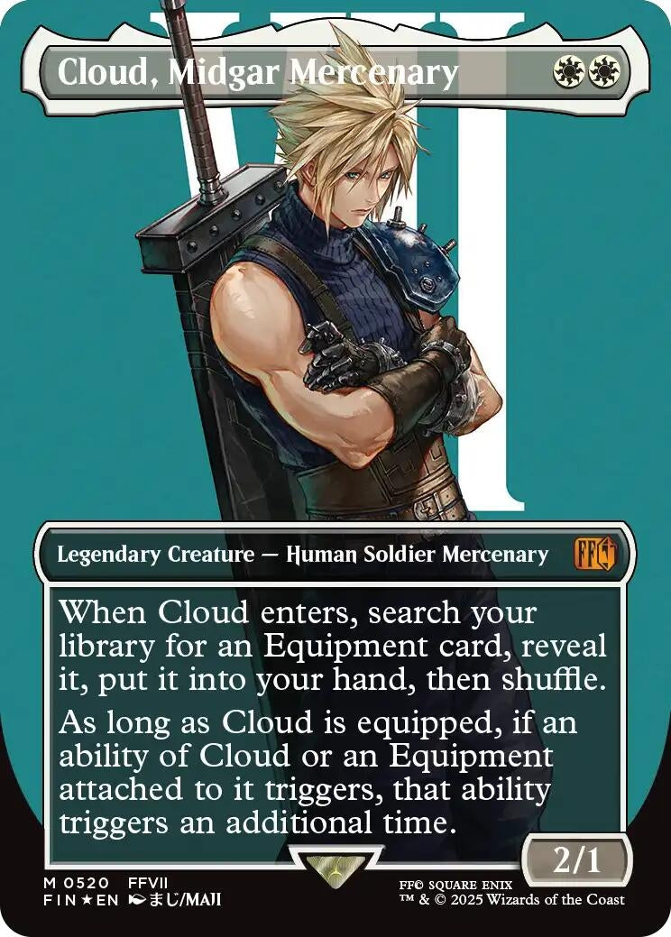 Cloud, Midgar Mercenary (Borderless) (Surge Foil) (520) (FINAL FANTASY)