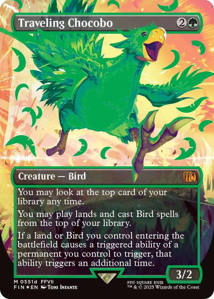 Traveling Chocobo (Borderless) (Neon Ink Green) (551d) (FINAL FANTASY)
