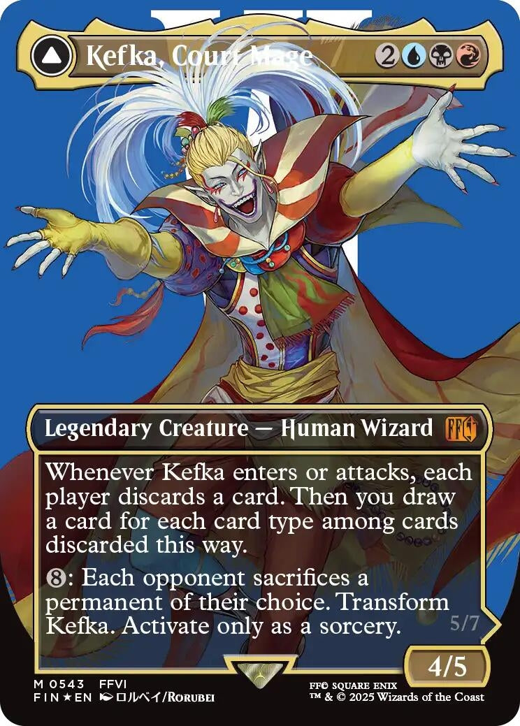 Kefka, Court Mage (0543) (Borderless) (Surge Foil) (543) (FINAL FANTASY)