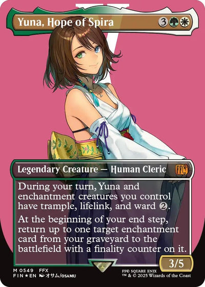 Yuna, Hope of Spira (Borderless) (Surge Foil) (549) (FINAL FANTASY)