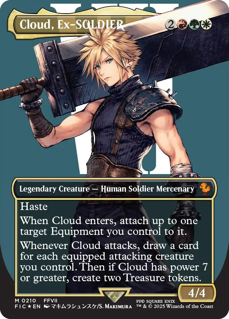 Cloud, Ex-SOLDIER (Borderless) (Surge Foil) (210) (Commander: FINAL FANTASY)