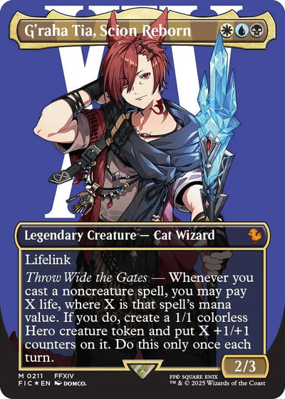 G'raha Tia, Scion Reborn (Borderless) (Surge Foil) (211) (Commander: FINAL FANTASY)