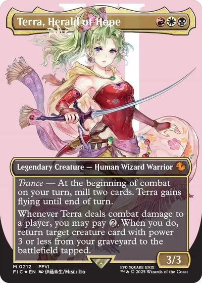 Terra, Herald of Hope (Borderless) (Surge Foil) (212) (Commander: FINAL FANTASY)