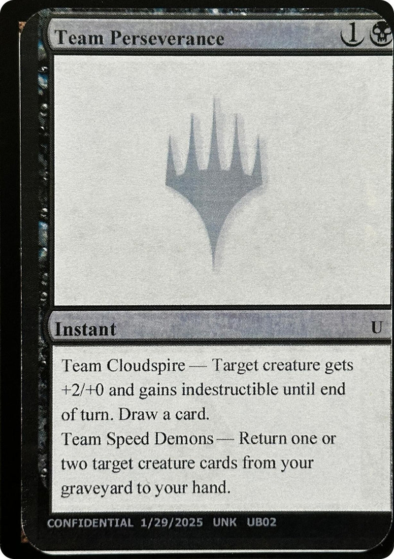 Team Perseverance (Un-Known Event Playtest Cards)