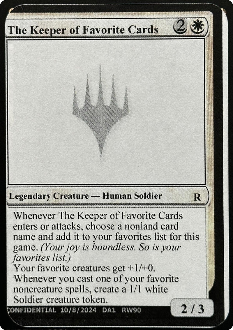 The Keeper of Favorite Cards (Un-Known Event Playtest Cards)