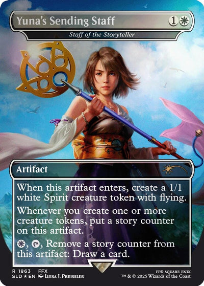 Yuna's Sending Staff - Staff of the Storyteller (Rainbow Foil) (1863) (Secret Lair Drop Series)