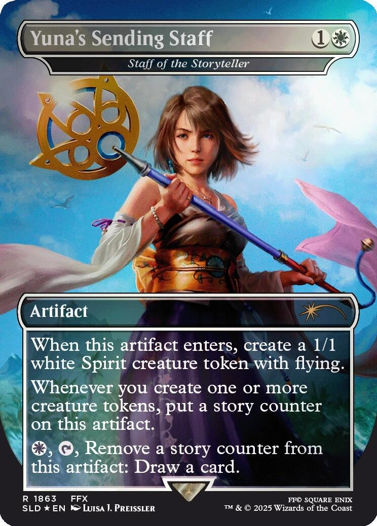 Yuna's Sending Staff - Staff of the Storyteller (Rainbow Foil) (1863) (Secret Lair Drop Series)