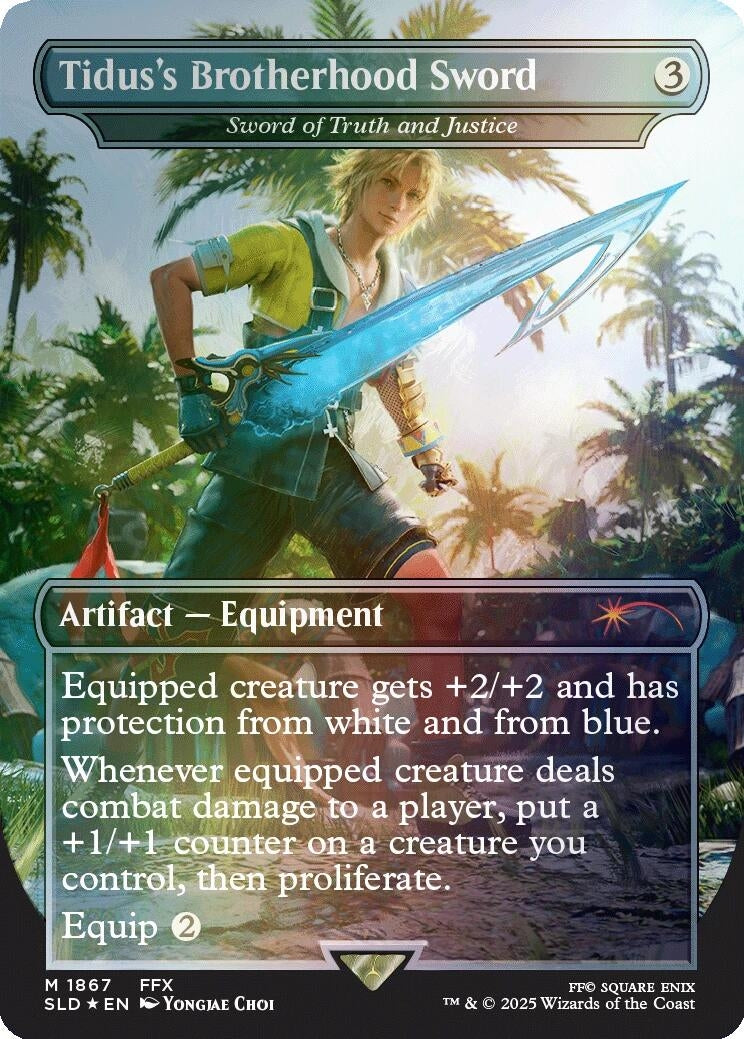 Tidus's Brotherhood Sword - Sword of Truth and Justice (Rainbow Foil) (1867) (Secret Lair Drop Series)