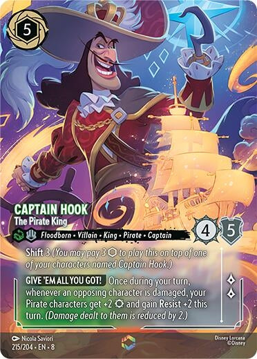 Captain Hook - The Pirate King (Enchanted) (215/204) (Reign of Jafar)