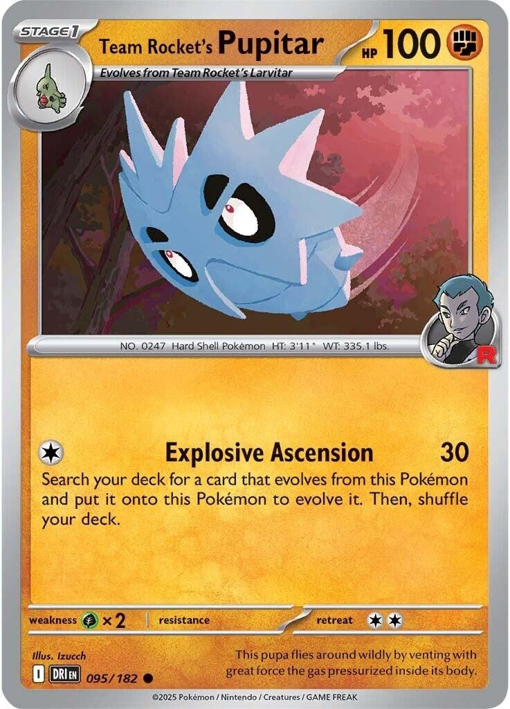 Image for Team Rocket's Pupitar (095/182) (SV10: Destined Rivals) - Pokemon