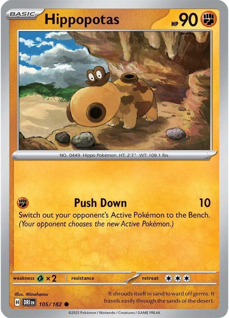 Image for Hippopotas (105/182) (SV10: Destined Rivals) - Pokemon