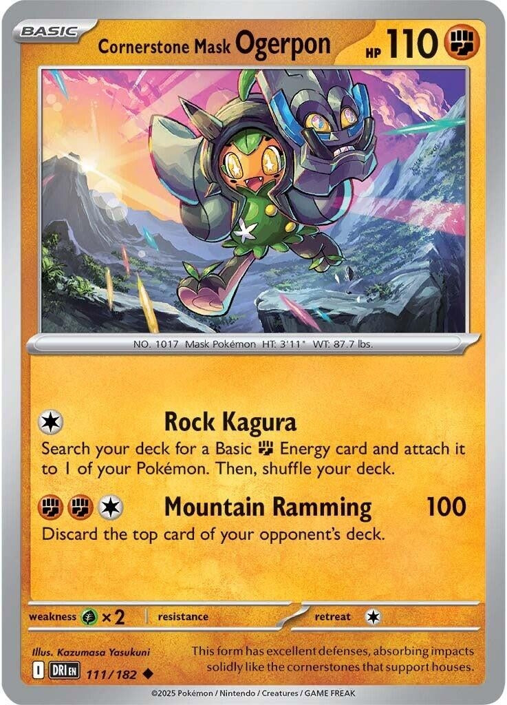 Image for Cornerstone Mask Ogerpon (111/182) (SV10: Destined Rivals) - Pokemon